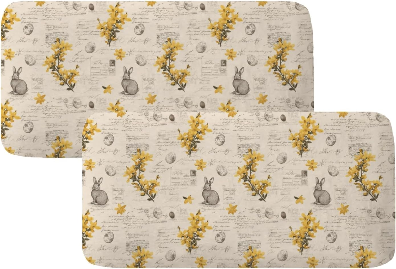 Vintage Easter Bunnies Loveseat Covers Couch Covers for 2 Cushion Couch, 2-Piece Stretch Sofa Slipcovers Anti-Slip Washable Furniture Protectors for Dogs Pets