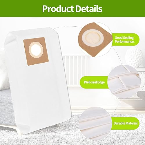 Miniatura 10 de AH10243 - Paquete de 15 bolsas de vacío desechables de repuesto para aspiradora Hoover Commercial CU2 CH54013 CH54015 CH54113 CH54115 repuesto parte