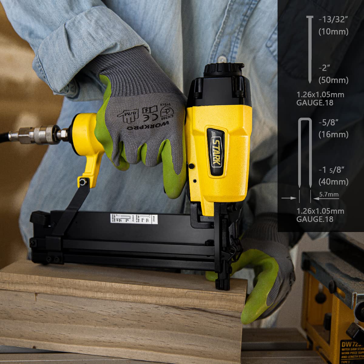 Stark 18 Gauge Brad Nailer and 6 Gallon Pancake Electric Oil-Less Air Compressor, 150 PSI (Combo Kit)