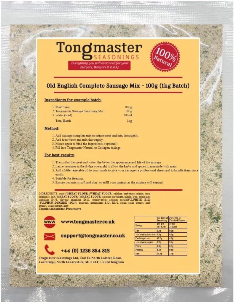 Old English Complete Sausage Mix - 100g (1kg Batch)