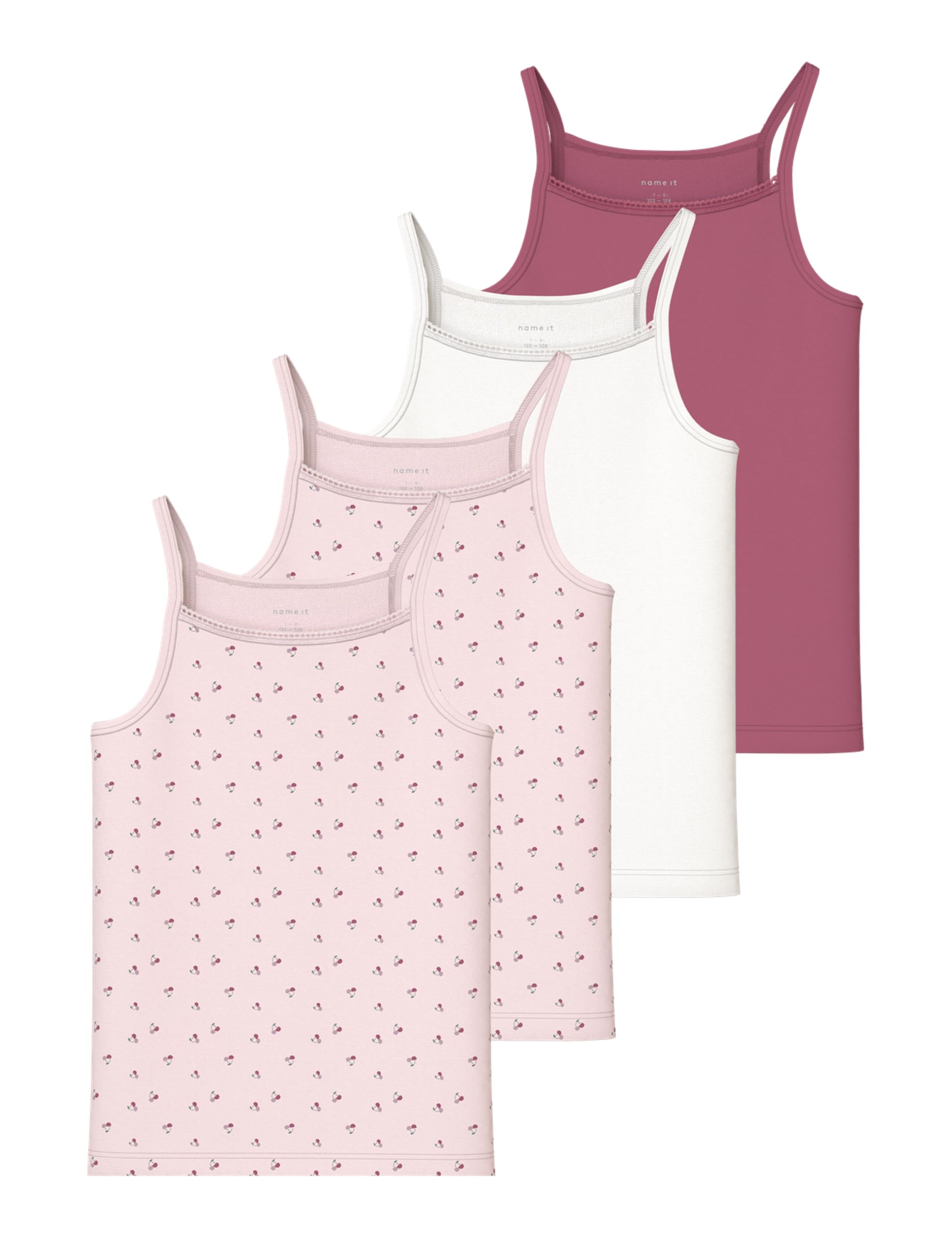NAME IT Mädchen Nkfstrap Top 4p AOP Noos Nkfstrap Top 4P AOP Noos (4er Pack)