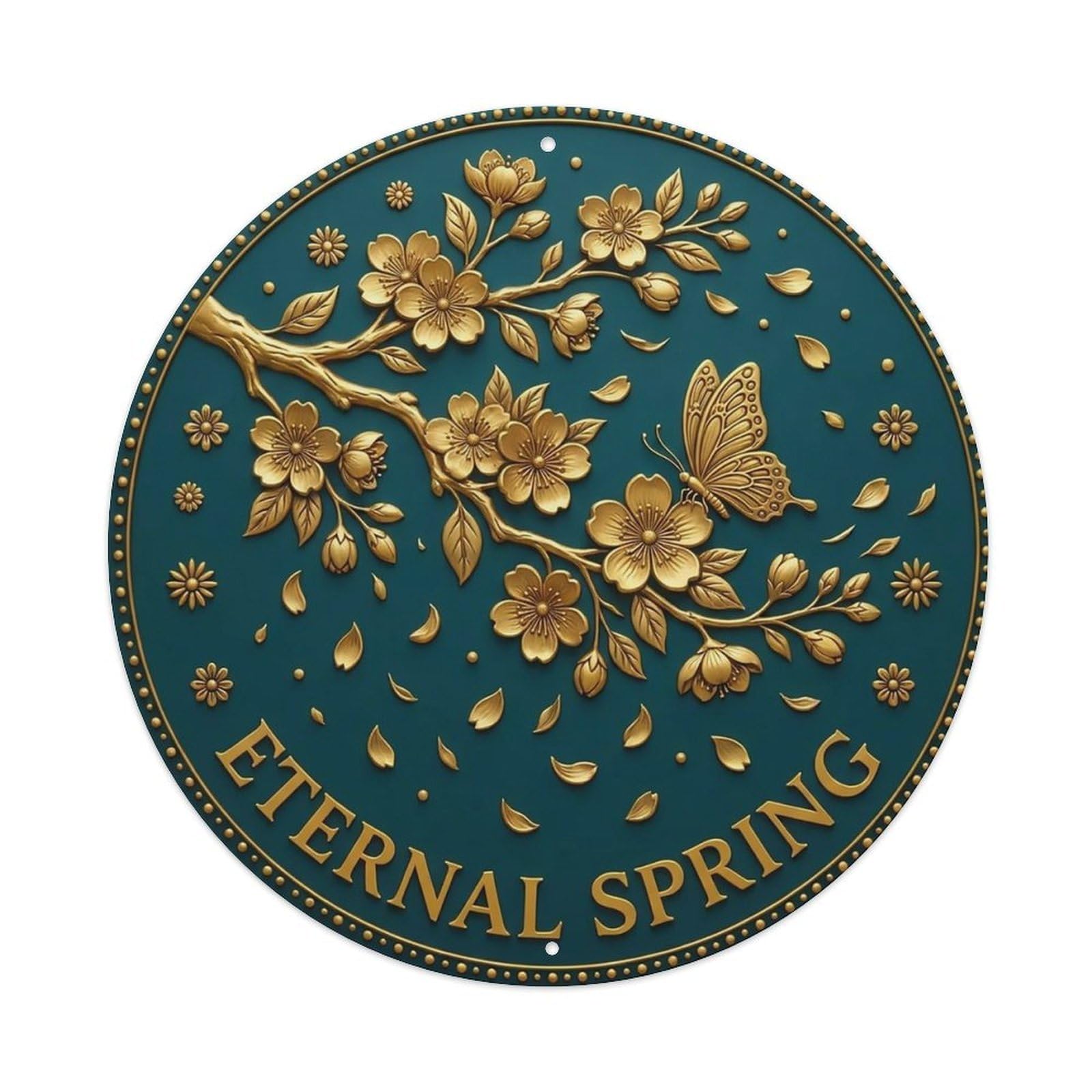 Vintage Eternal Spring Flower Zen Yoga Metal Tin Sign