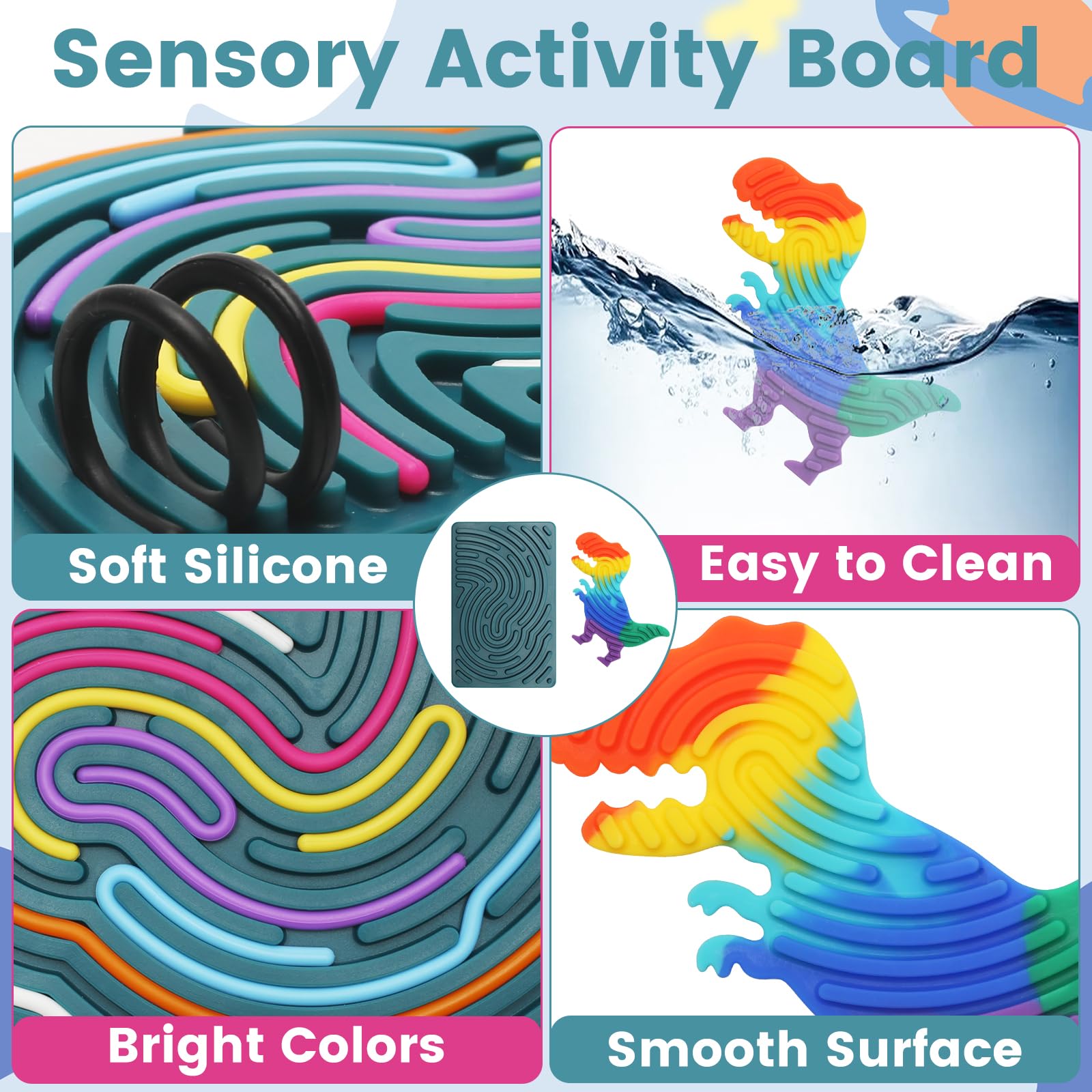 2 sztuki zabawek sensorycznych, silikonowa dwustronna zabawka autystyczna, sensory play z 31 silikonowymi sznurkami, zabawki sensoryczne z torbą podróżną, dla dzieci do redukcji stresu