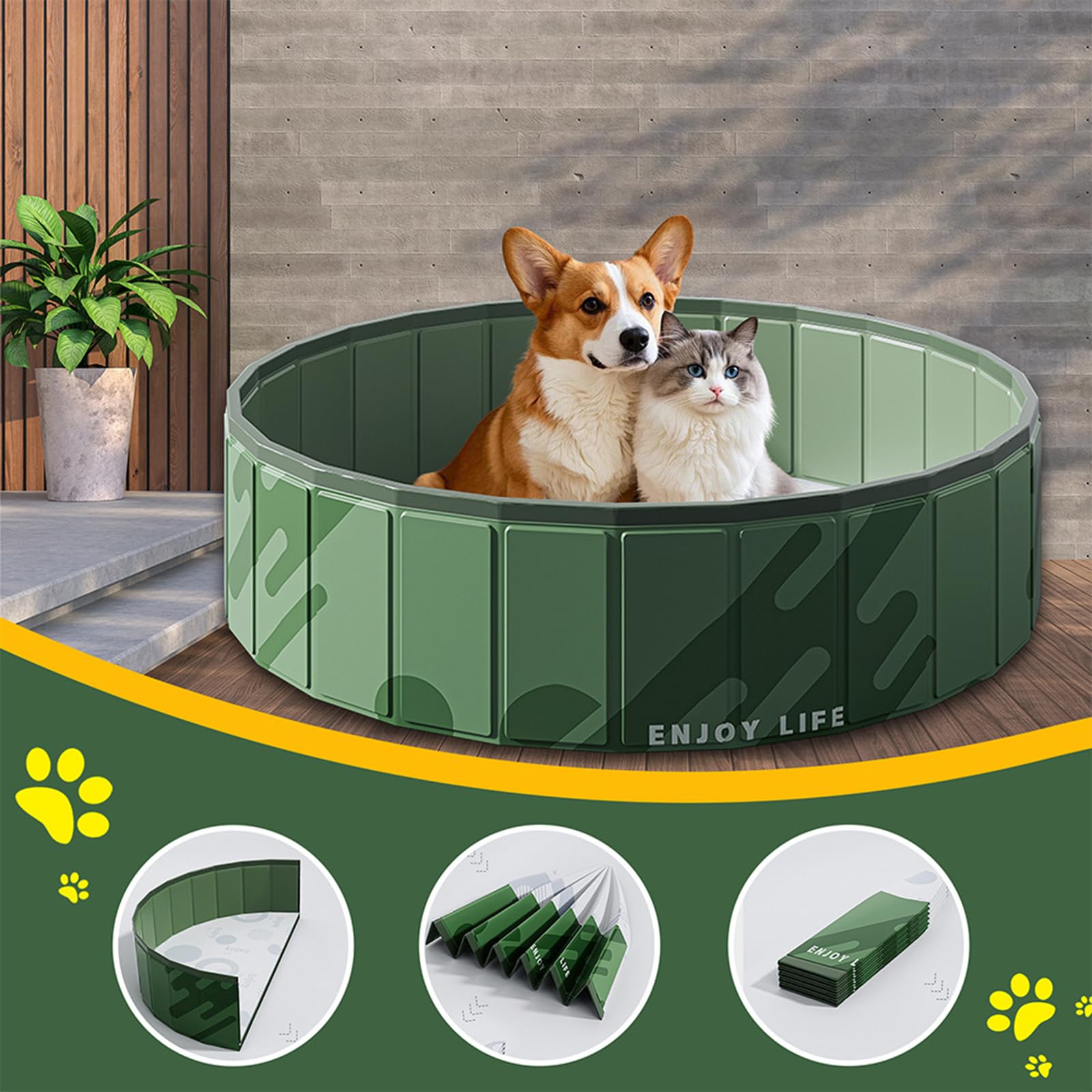 Hundepool Klein,bañera Plegable De PVC para Perros,Piscina De Perros Piscina De Remo De Perros Plegable,Piscina para Niños Piscina Plegable,bañera Portatil Perro-B||100CM