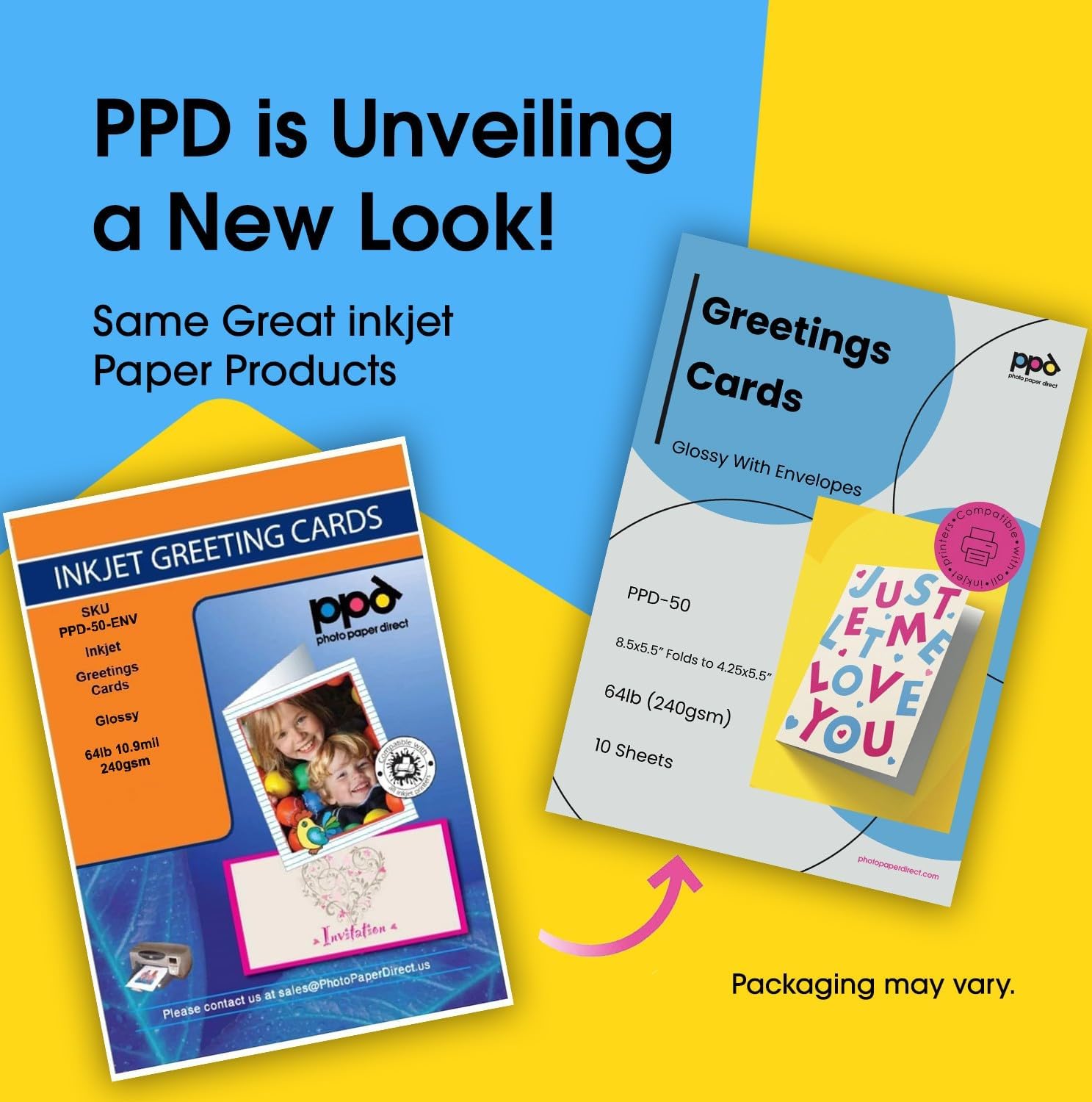 PPD Greeting Card Paper, Printable Greeting Cards With Envelopes for Inkjet Printer, 5.5x8.5 Blank Half Fold to 4.25 x 5.5 Custom Cards for Birthday, Wedding, Invitations, Thank You Note (10 Sheets) - Image 2