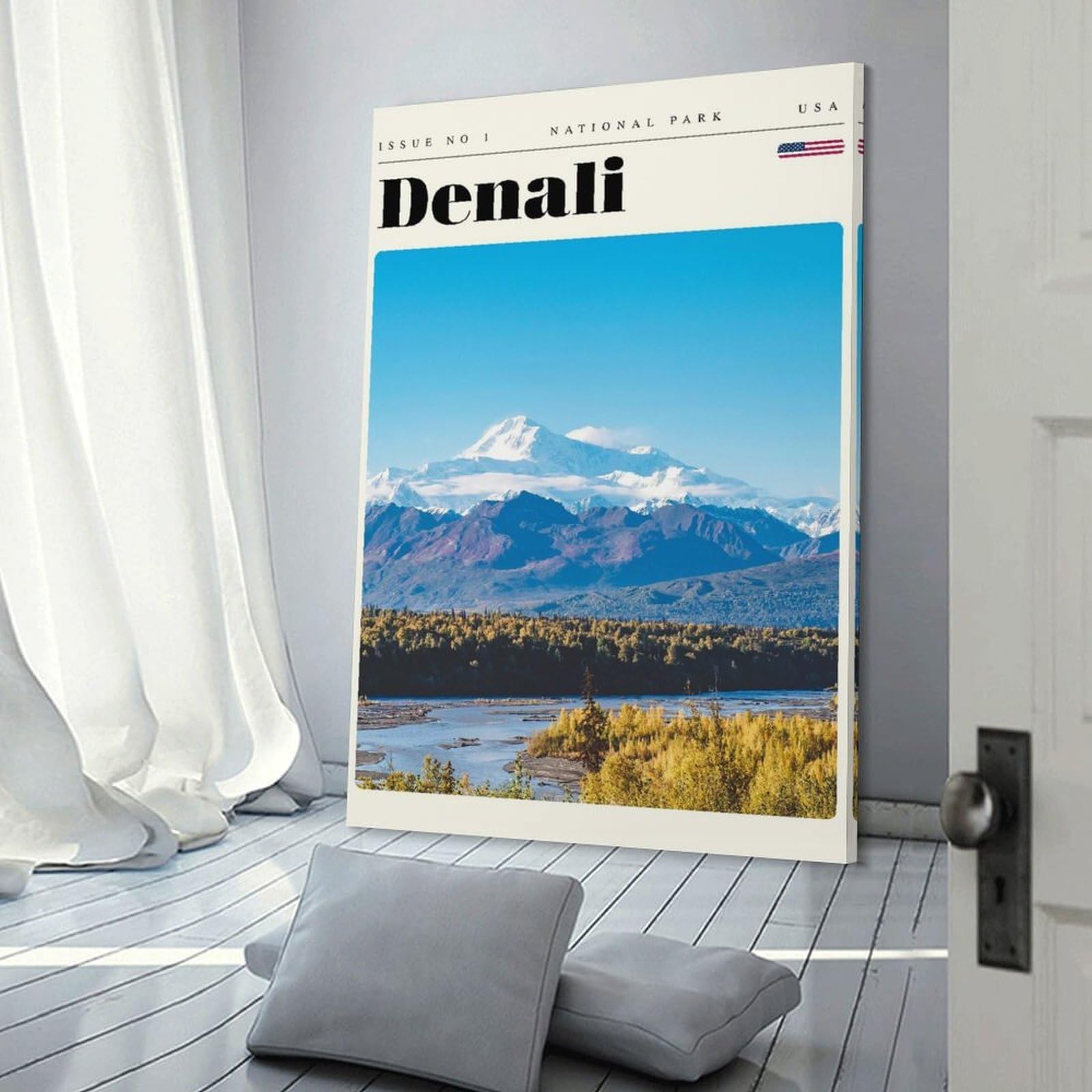 Junmoney Denali National Park Travel Art Wall Picture Print 12x18inch(30x45cm), for Hallway, Lounge Or Guest Room, Gift Idea for Housewarming And Birthdays