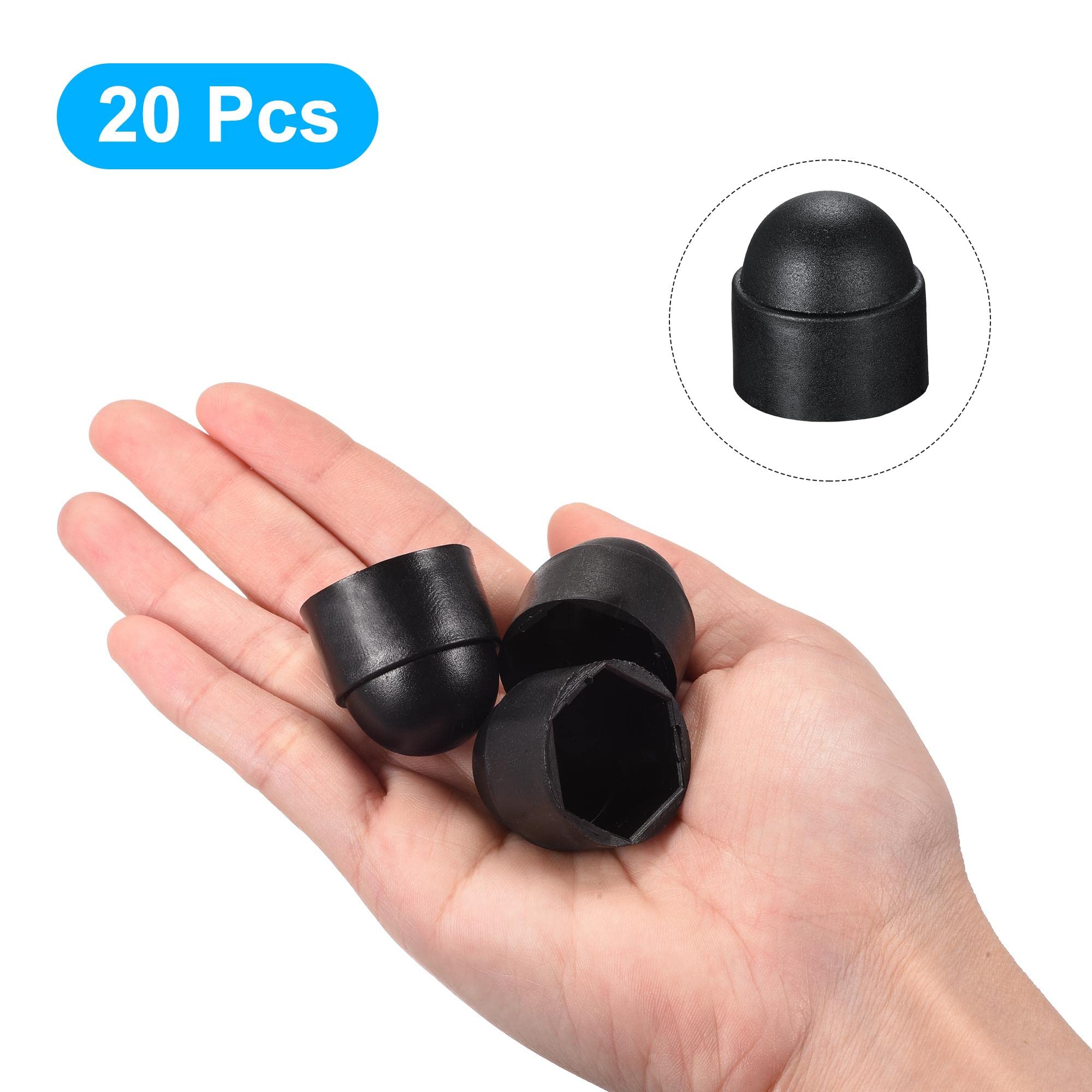Bolt Nut Dome Protection Caps - Black Plastic Hexagon Screw Covers M4 To M42 Sizes (M36x55x66, 2pcs)