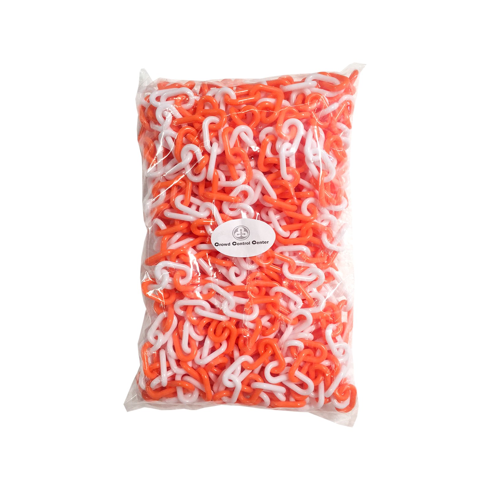 Cadena de plástico en color blanco y naranja, centro de control de cruz, 50 pies