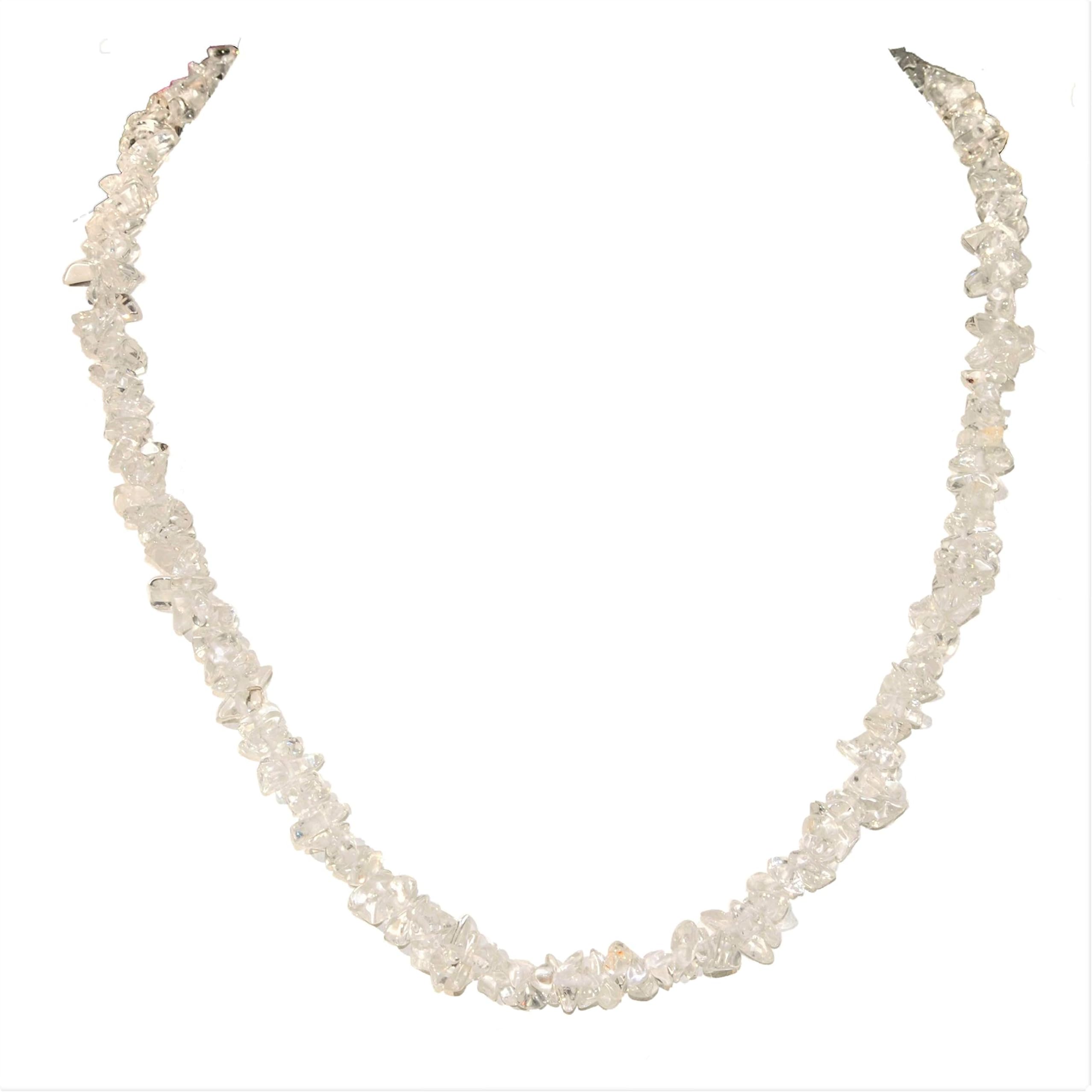 Zenergy Gems CHARGED 36" Premium Amplifier (Clear) Quartz Crystal Necklace Tumble Polished (THE HAPPY STONE/PROTECTS AGAINST NEGATIVITY/PROMOTES CLARITY) [REIKI]