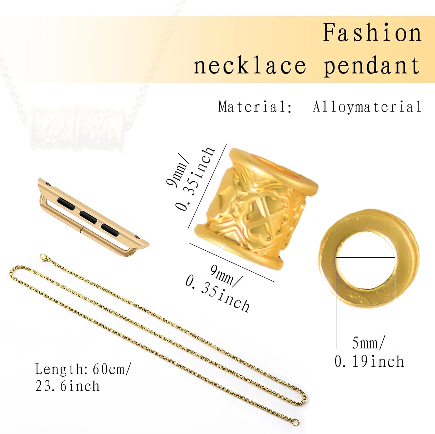 Necklace Pendant Compatible with Apple iWatch Series 10, Ultra 2/Ultra, 9 8 7 6 5 4 3 2 1, Metal Watch Clip Fob for Apple Watch 38mm 40mm 41mm 42mm 44mm 45mm 46mm 49mm Pocket Watch Loop Accessories