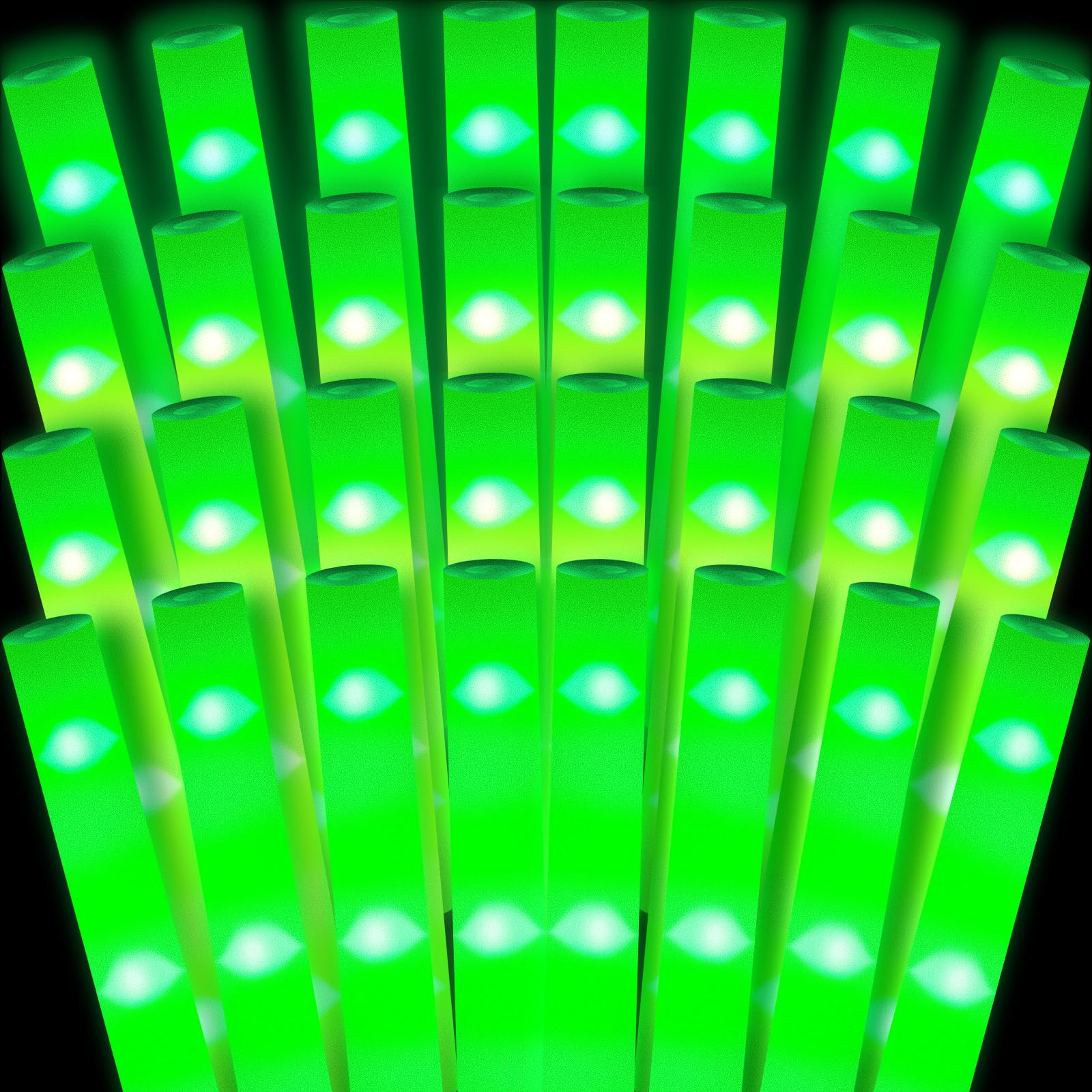 48 Pcs Glow LED Cheer Sticks Light up Glow Sticks Wedding Wand for St Patricks Day Birthday Wedding Bridal Shower Raves Carnival Concert Glow in the Dark Party Favors Supplies( Green)
