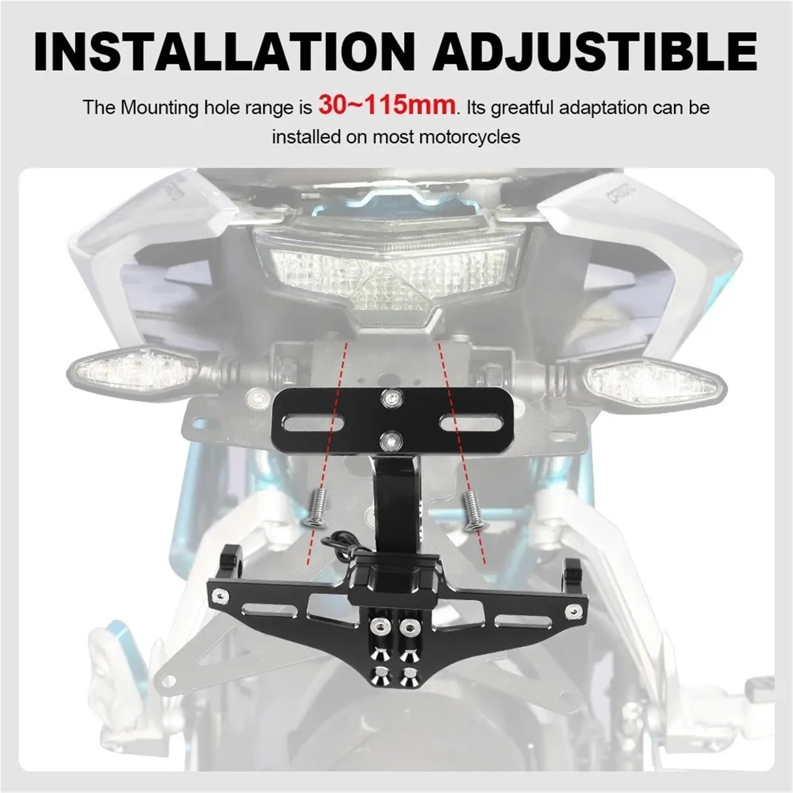 Pasuje do DUCATI Diavel 1200/Carbon/Strada/1260 XDiavel/S uchwyt na tablicę rejestracyjną motocykla montaz tablicy(BLACK)