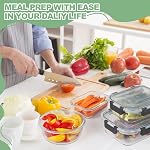 Skroam 12 Pack de contenants de stockage alimentaire en verre avec des lids, préparation des repas, garde-manger de cuisine Contenants pour le déjeuner, preuve de fuite, boîte à bento en verre hermétique pour micro-ondes, four, congélateur et lave-vaisselle