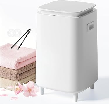 22L Towel Warmer for Bathroom Fast Heating Blanket Warmer, Fits Two 40" x 70" Oversized Towels, Blankets & Bathrobes, Auto Shut-Off, Adjustable Timer, Portable Towel Warmer Bucket -White