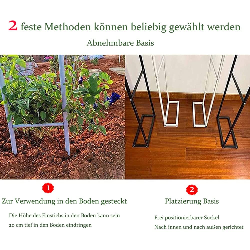 Treillis en métal noir pour arche de jardin, 220 x 120 x 25 cm, support de plantes grimpantes résistant aux intempéries, arbor, décoration extérieure, disponible en tailles 230 x 140 x 40 cm et 220 x