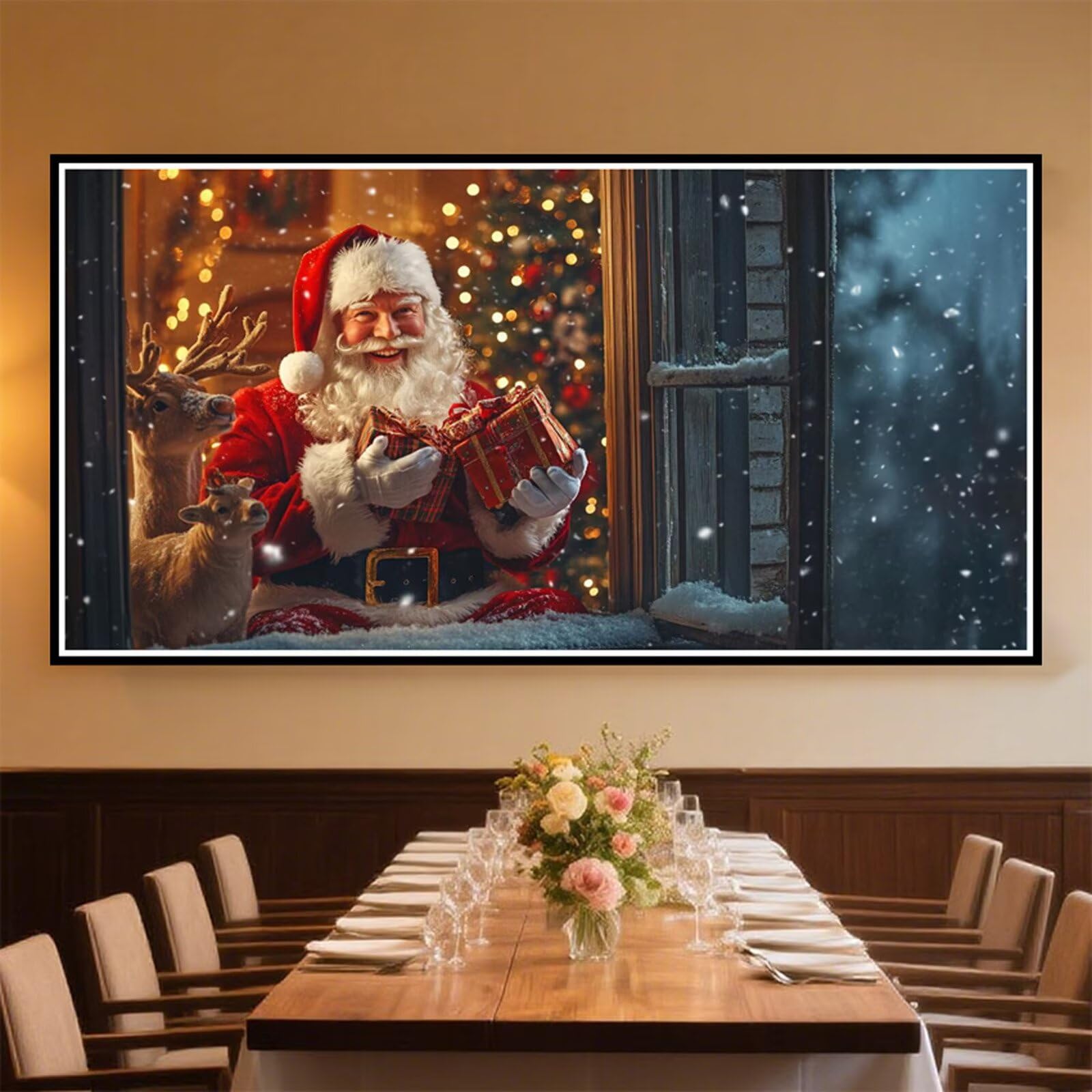 Malarstwo diamentowe Boże Narodzenie malowanie diamentowe dorośli jeleń 90 x 180 cm duży rozmiar obraz diamentowy kompletny zestaw, diamenty kryształowe sztuki, 5D DIY zestawy haftu krzyżykowego