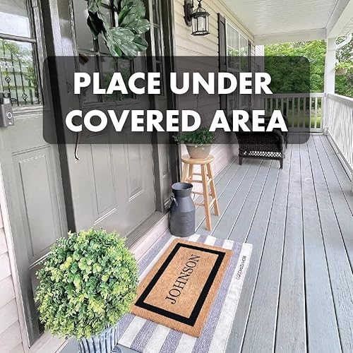 Miniatura 4 de COCO MATS 'N MORE Felpudo de coco personalizado con un solo borde, de 22 x 36 pulgadas, con respaldo de vinilo, tapetes de fibra de coco para