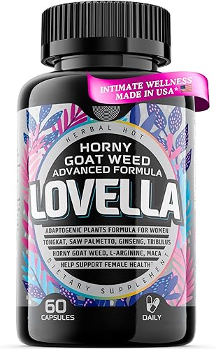 Hornygoatweed para Mujeres - Potenciador de Libido para Mujeres, Estado de Ánimo, Energía, Suplemento de Libido de Acción Rápida con Raíz de Maca,