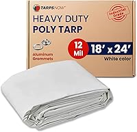 Vista 32 de Tarps Now - Lona de polietileno de 6 x 8 pies, cubierta impermeable resistente de 12 milésimas de pulgada de diámetro, lona de plástico a prueba