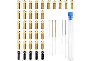 35Pcs E3D M6 Volcano Nozzles with 6 Cleaning Needles