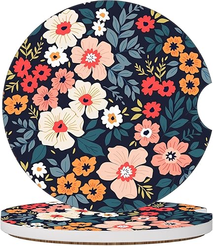 Miniatura 15 de Elegantes posavasos de rosa azul para portavasos de automóvil, paquete de 2 posavasos de portavasos de automóvil para mujeres y hombres, 2.56