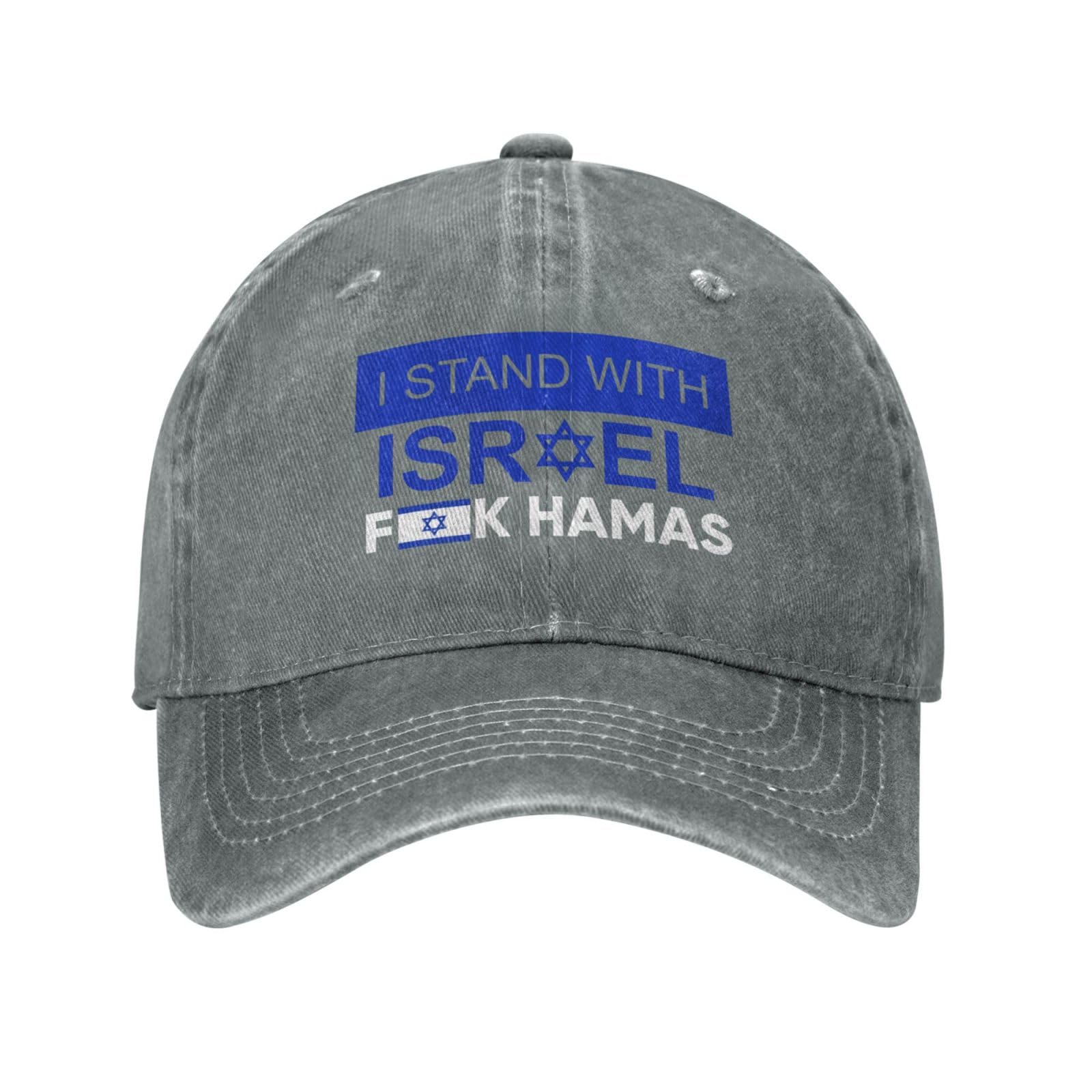 Nlwqekv Unisex Gray We I Stand With Israel Hat Flag Hat Pray For Israel Strong Hat Support Israel Cap For Men Women