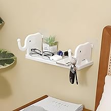 2V BROTHERS Self Adhesive Floating Elephant Shape Shelves Wall Shelf for Kitchen Bathroom Entryway Stand Holder for Bedroom Toilet Kitchen Office Shelf Wall Holder, Plastic