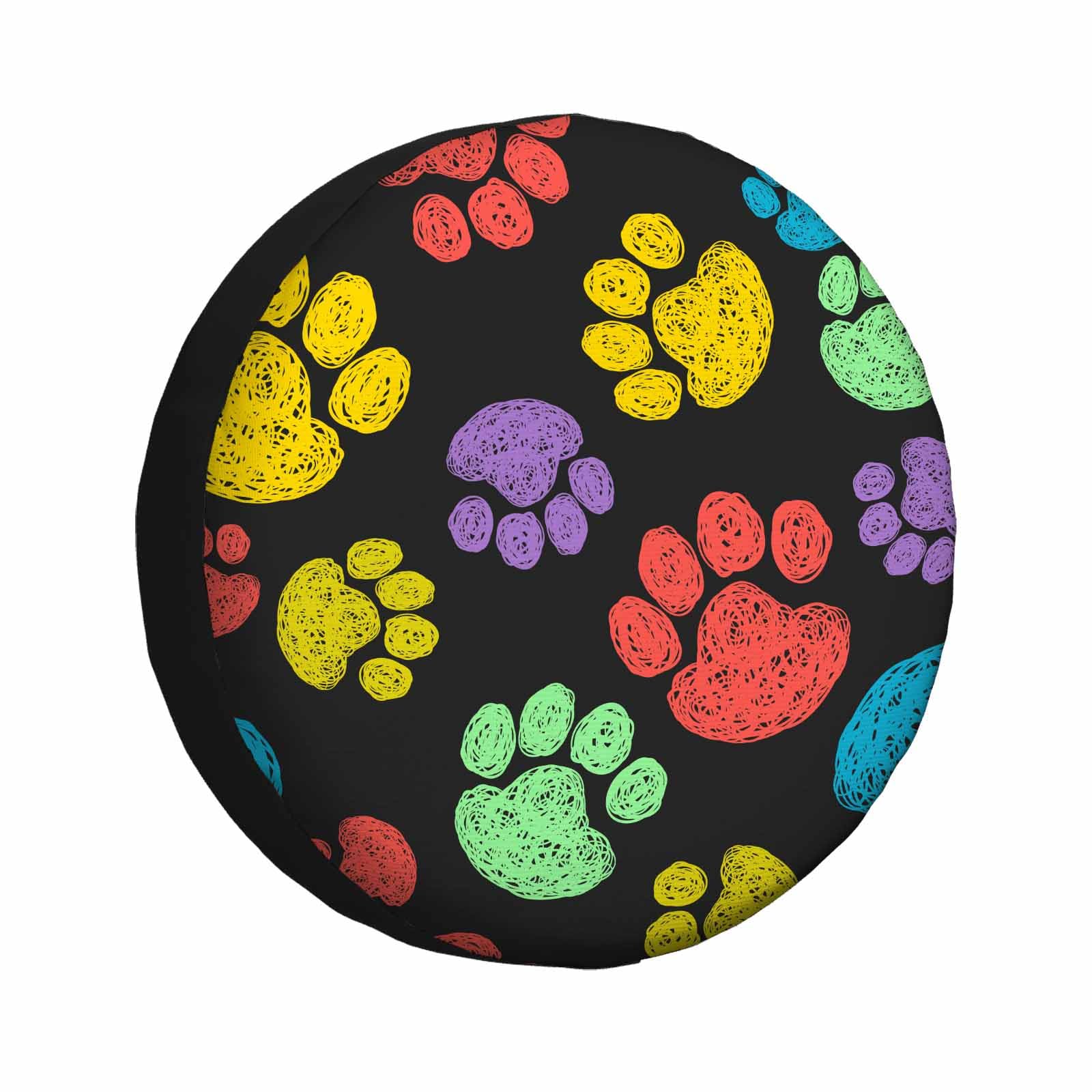 Fundas de neumáticos coloridas con estampado de patas para remolques, perros, cachorros, dibujos animados, estilo garabato, cubierta de neumático de repuesto para caravana, resistente a la