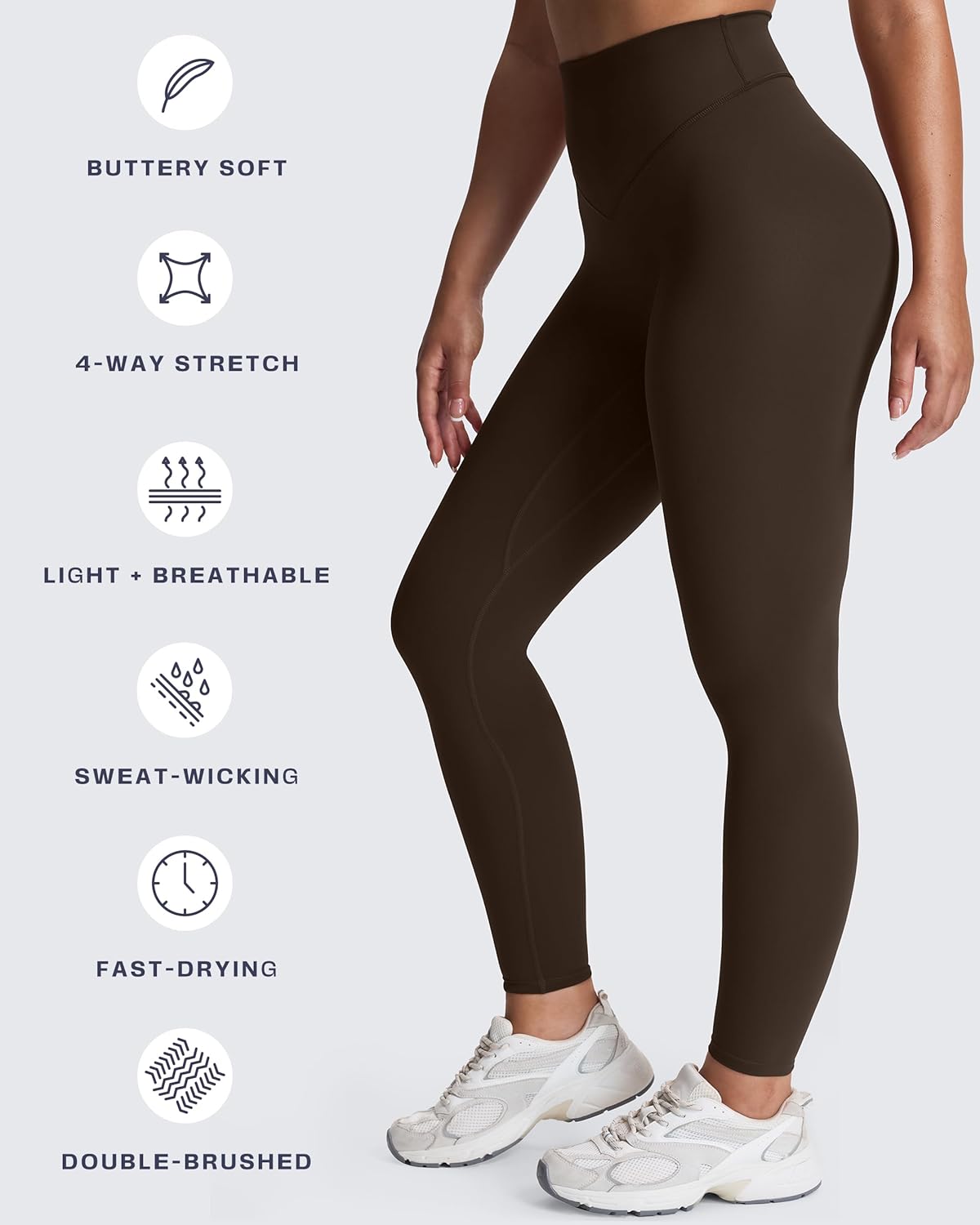 Aoxjox High Waisted Workout Metamorph Breeze Leggings for Women Tummy Control Buttery Soft Yoga Pants 24"/26"/28"