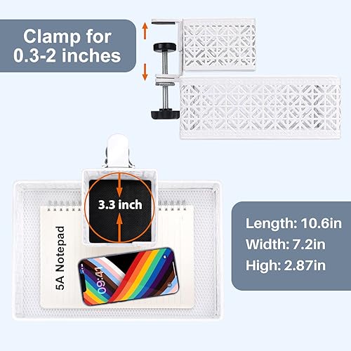 Miniatura 6 de Organizador de cajones para debajo del escritorio, soporte para tazas con clip, cajones de almacenamiento para debajo del escritorio, cajón