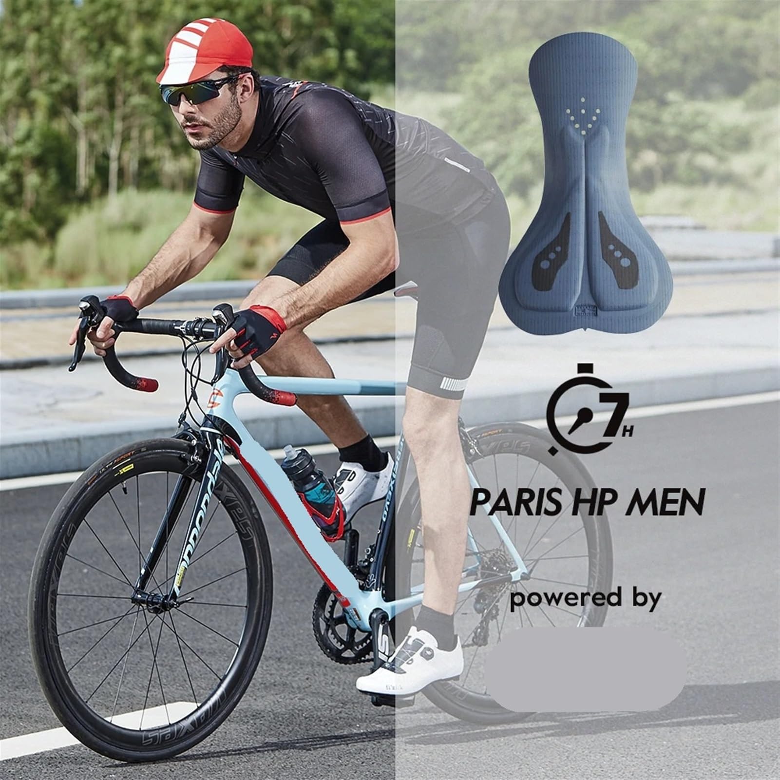 Culotte Ciclismo Hombre Pantalones cortos de ciclismo for hombre, pantalones cortos con tirantes, interfaz elástica, acolchados, for largas distancias, for MTB, mallas ajustadas Ropa Ciclismo Hombre