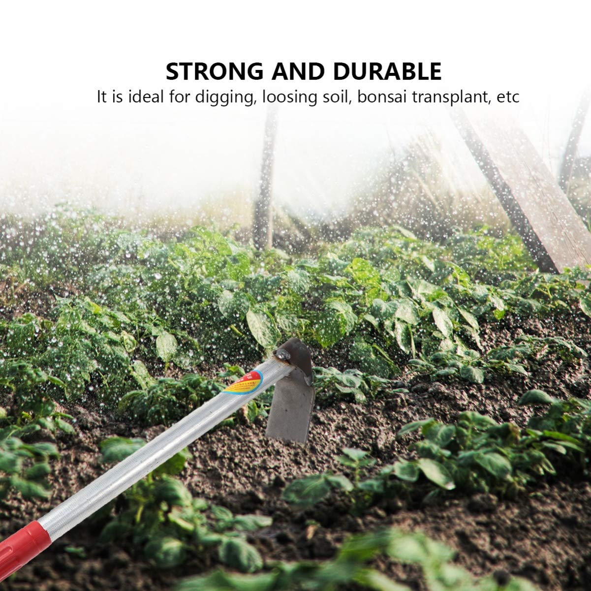 Kisangel Azada De Jardín De Diseño Ergonómico Azada De Acero Liviana para Cavar Plantar Y Desmalezar