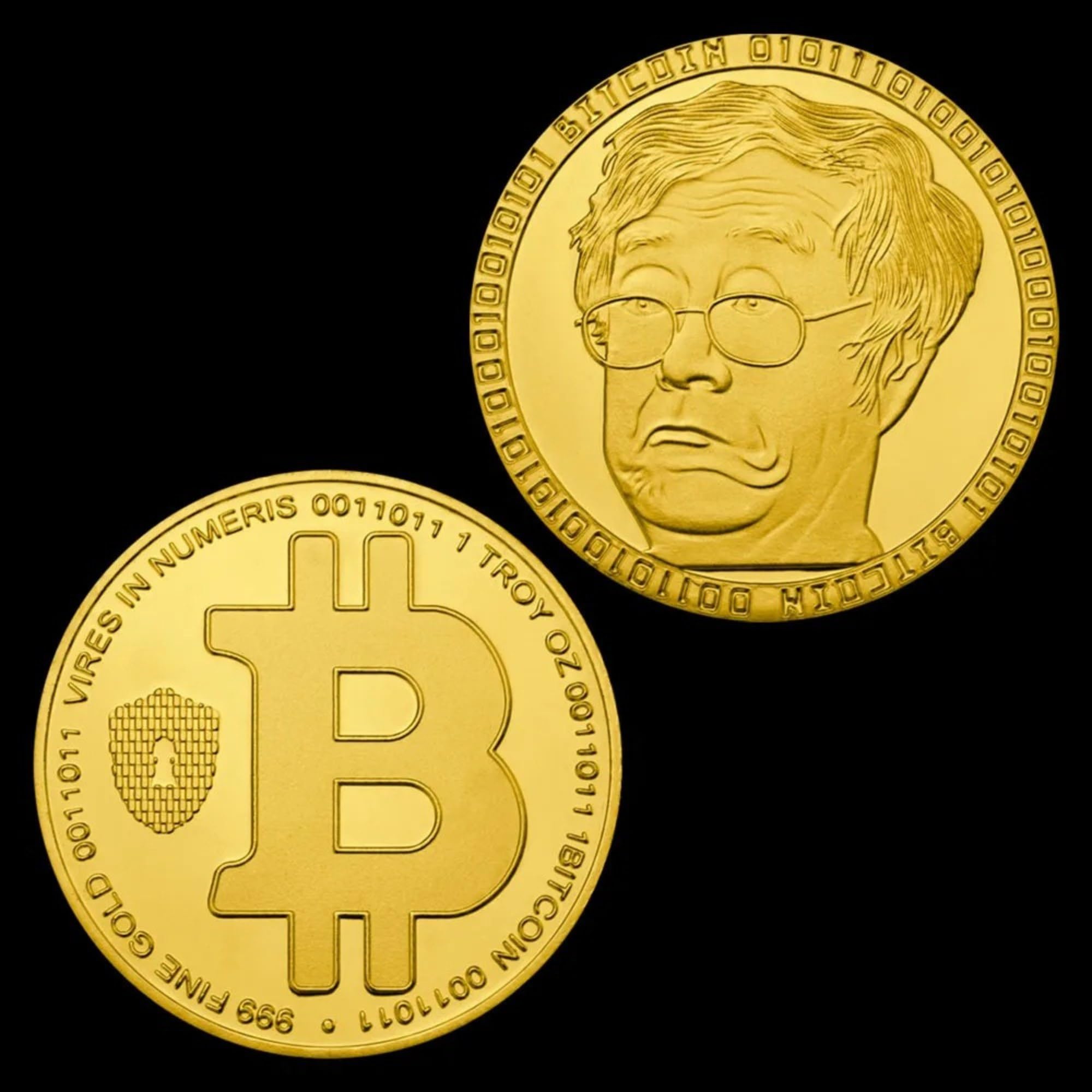Satoshi Nakomoto Bitcoin (Coin + 3D Display Box)