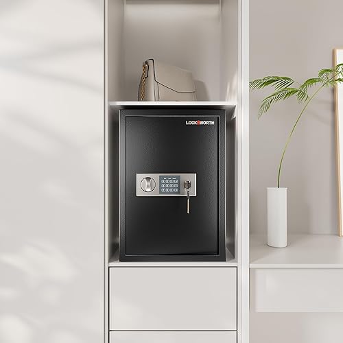 Miniatura 5 de Caja de seguridad segura para el hogar, 1.9 pies cúbicos para dinero, joyas, documentos y armas, caja fuerte de seguridad para oficina, hotel, 13.8