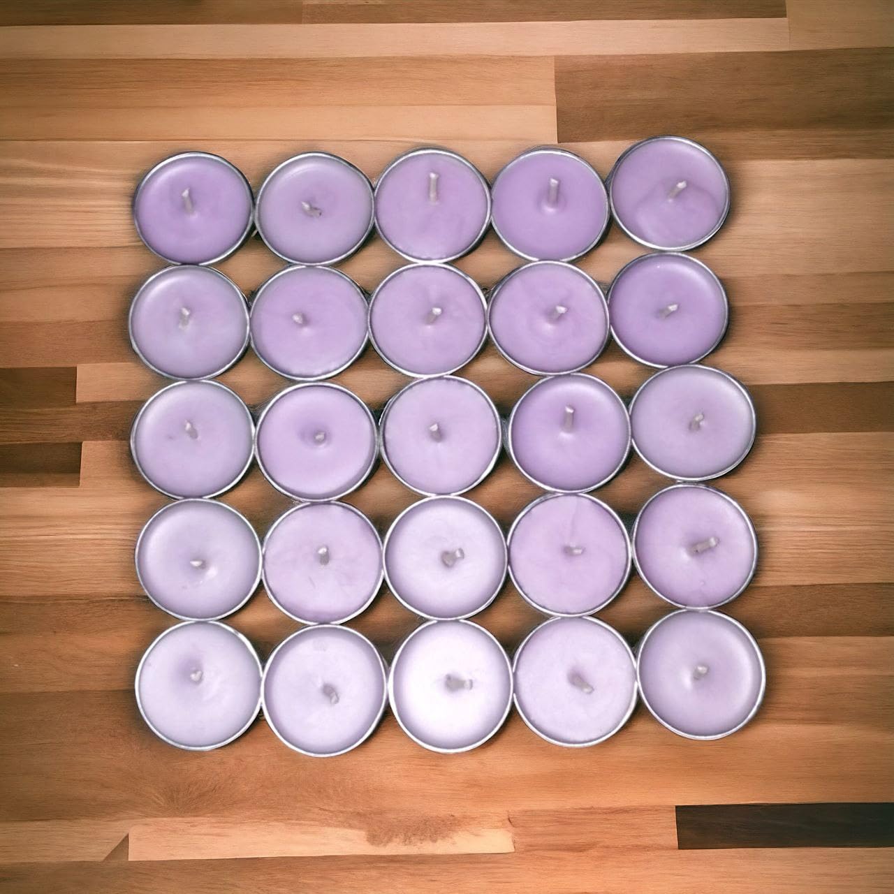 The Three Layers Scented Tealight Candles, Burn time Upto 4 Hours, Smokeless Soy Wax tealight Diya, Pack of 25, Perfect for Diwali (Pack of 25, Lavender)