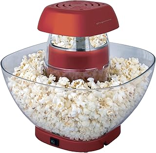 Frigidaire EPM111-RED Retro Hot Air Popcorn Popper with Detachable Bowl, Red