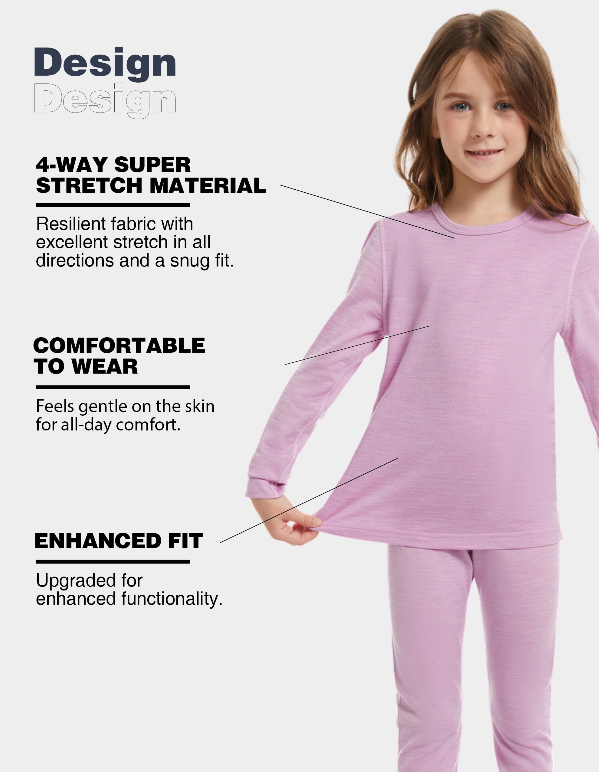 Thermooberteil Kinder Unisex, 100 % Merinowolle, Langarmshirt für Jungen & Mädchen, Skiunterwäsche Winter, Weich & Wärmend