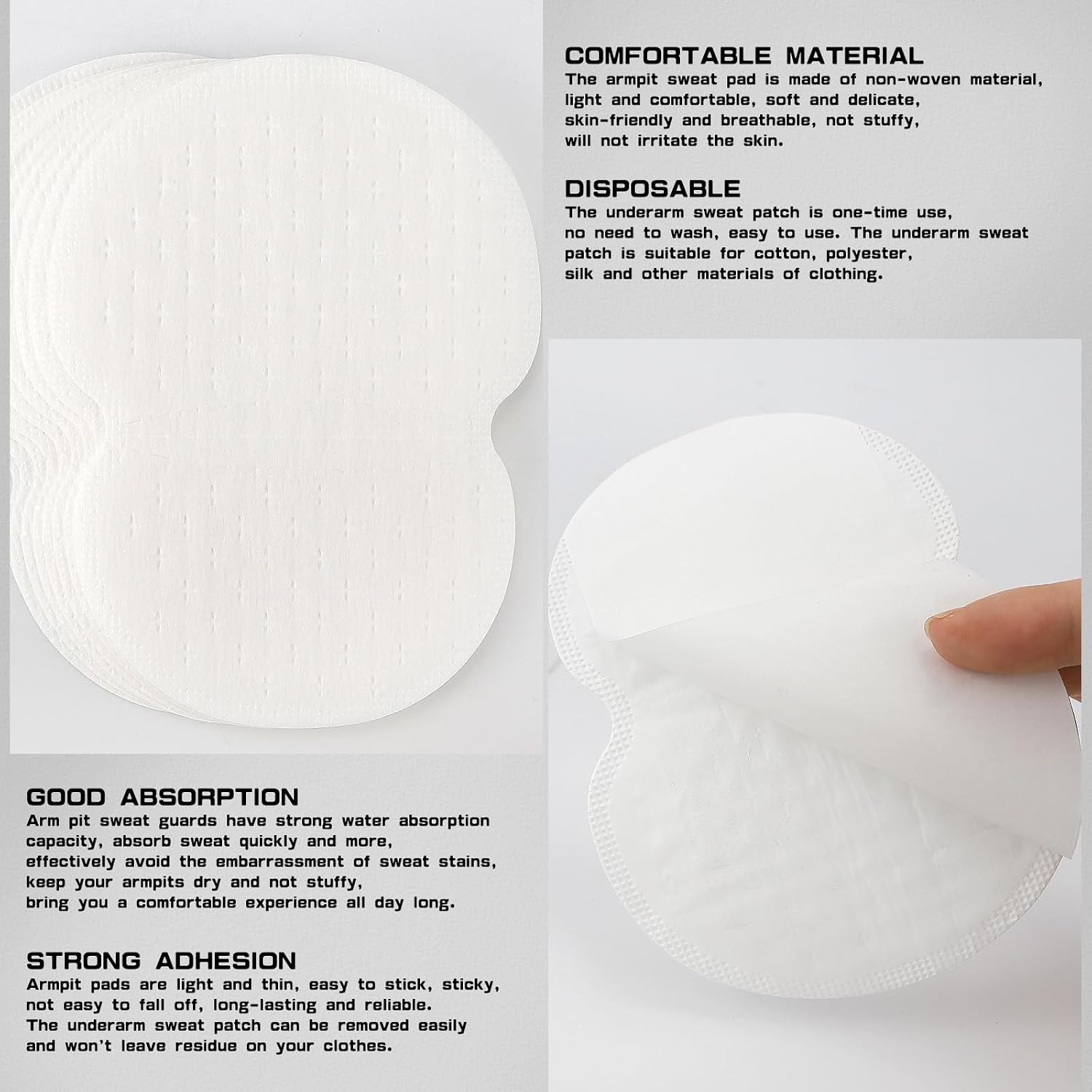120PCS Armpit Sweat Pads Disposable Arm Pit Sweat Guards Comfortable Sweat Pads for Under Arms Invisible Underarm Armpit Patches for Sweating Women Men