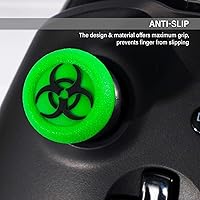 Vista 8 de FPS Thumbstick Extender & 3D Texture Rubber Silicone Grip Cover 2 Sets for Xbox Series XS & Xbox One Controller(BioH Green)