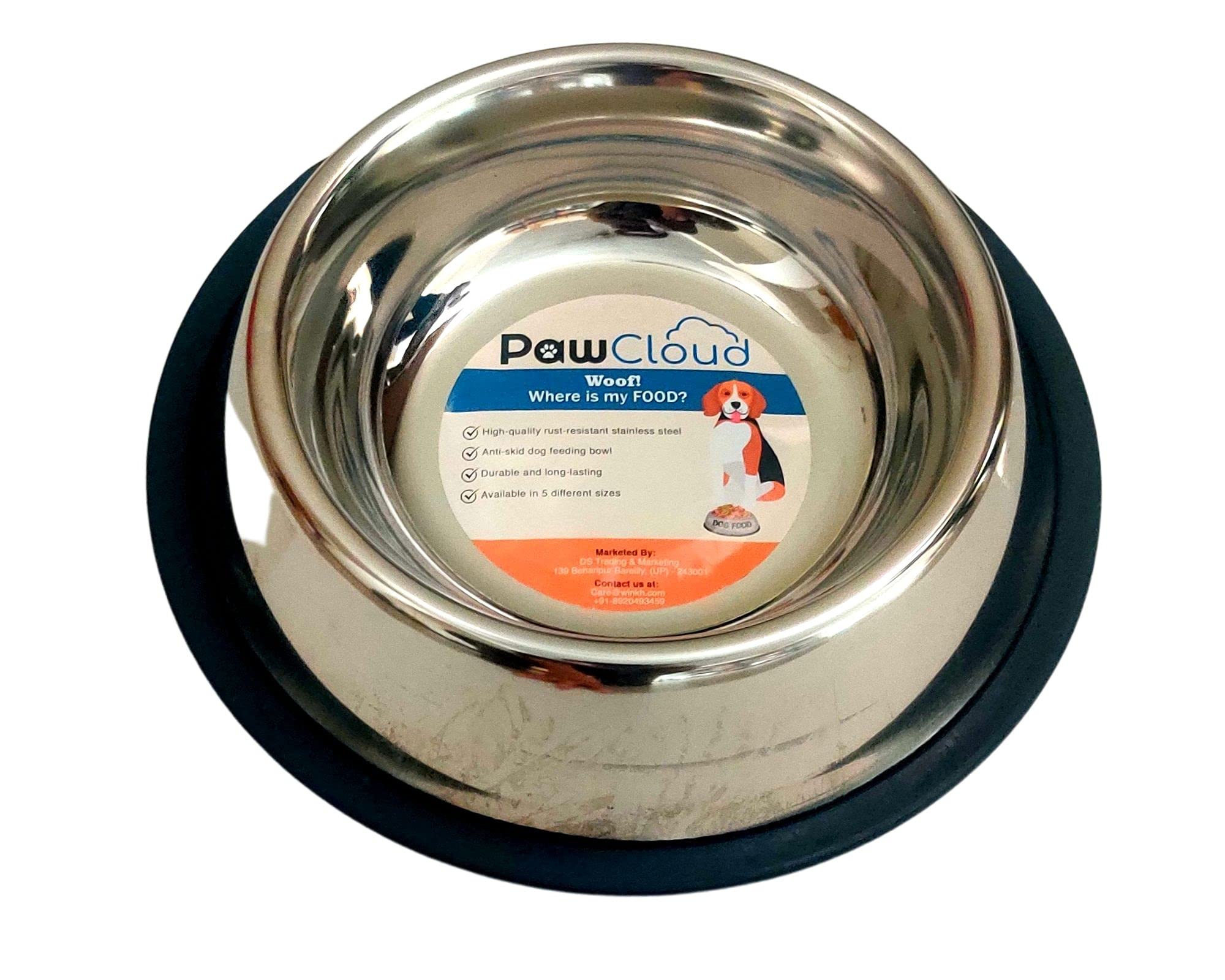 PawCloud Stainless Steel Dog Bowl, Anti Skid Dog Feeding Bowl - Extra Large (B07HLLV8BD) Amazon Price History, Amazon Price Tracker