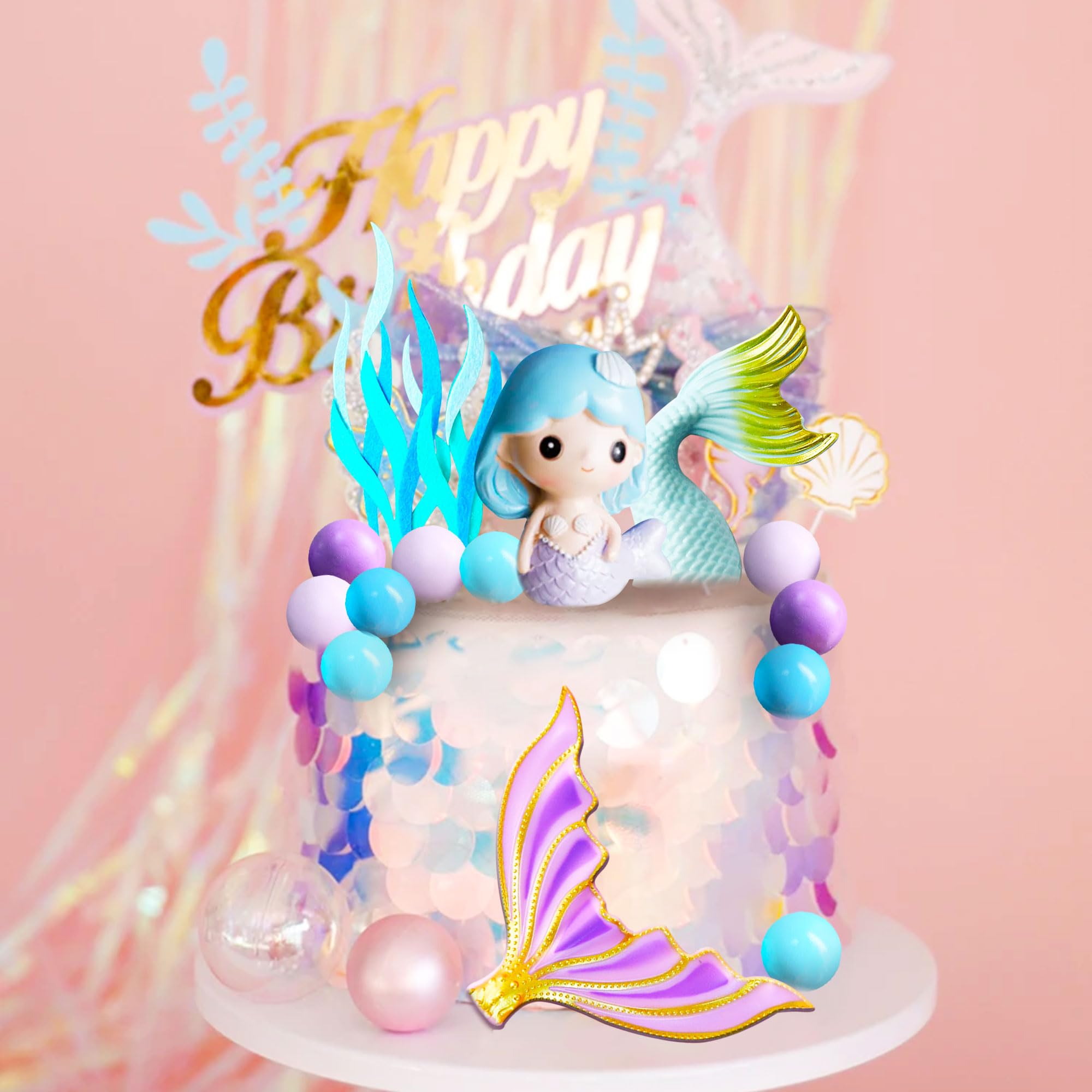Snapklik.com : Little Mermaid Cake Topper Under The Sea Cake Decoration ...