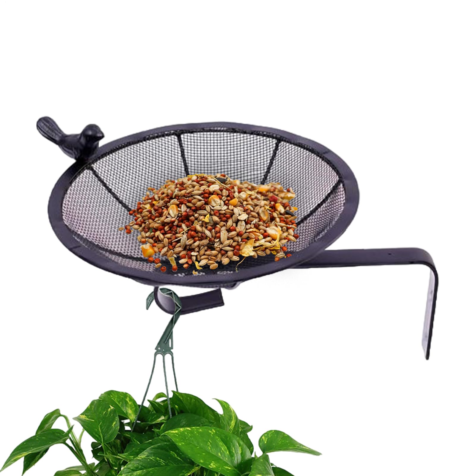 Für Wildvögel, Futterstation für den Außenbereich, wetterfeste Metallnetzlösung mit Wandmontage, für Garten, Balkon, Hof, Terrasse und