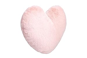 Amazon Basics Kids Decorative Pink and White Heart Pillow