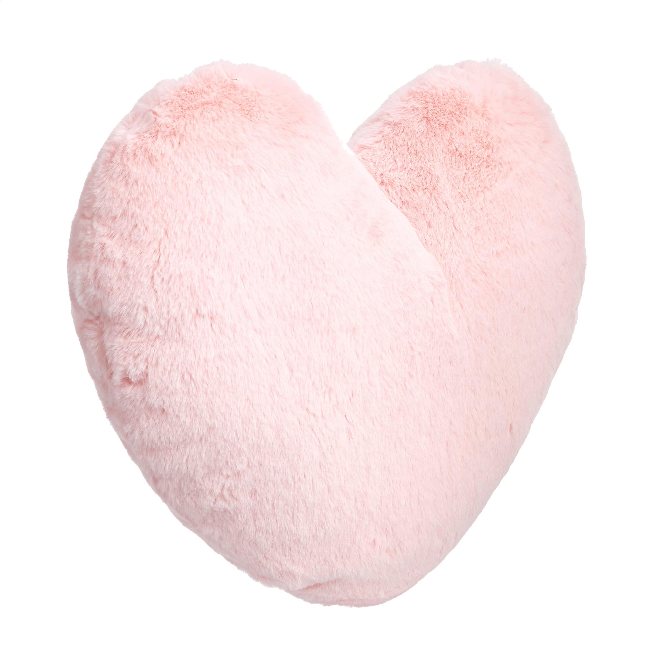 Amazon Basics Kids Pink Heart Decorative Pillow for Bedroom, Room Decor, 10.5 in x 4 in
