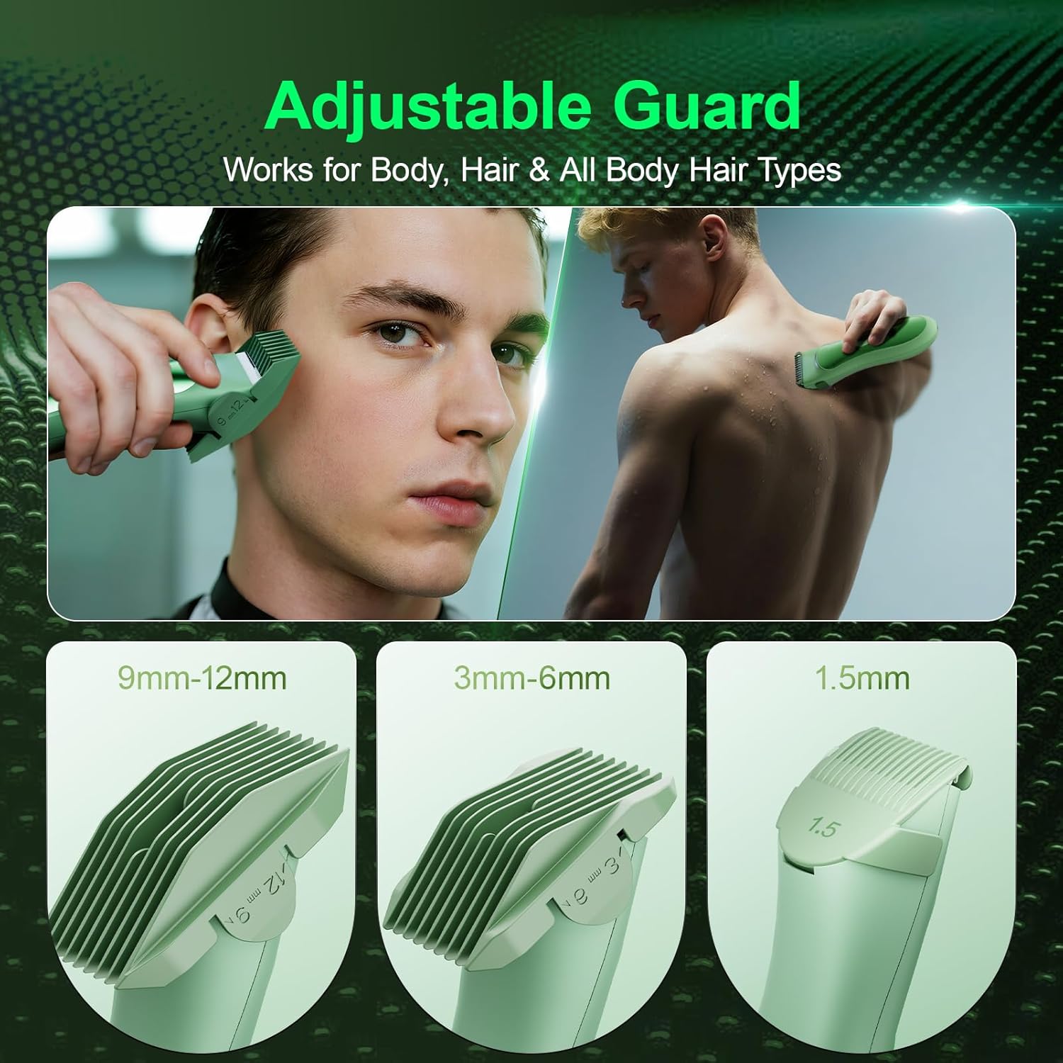Body Hair Trimmer Shavers for Men, Groin Hair Trimmer with Ceramic Blade, Wet & Dry Use Eelectric Shaver, Waterproof Manscaper with LED Light mnfor Pubic Area, Chest, Legs & Bikini - Image 4