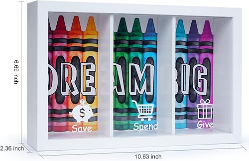 Miniatura 5 de Hucha Shadow Box Ahorra gastos y regala banco Ideal para decoración de cumpleaños y habitaciones de vacaciones Madera y plexiglás (rayones)