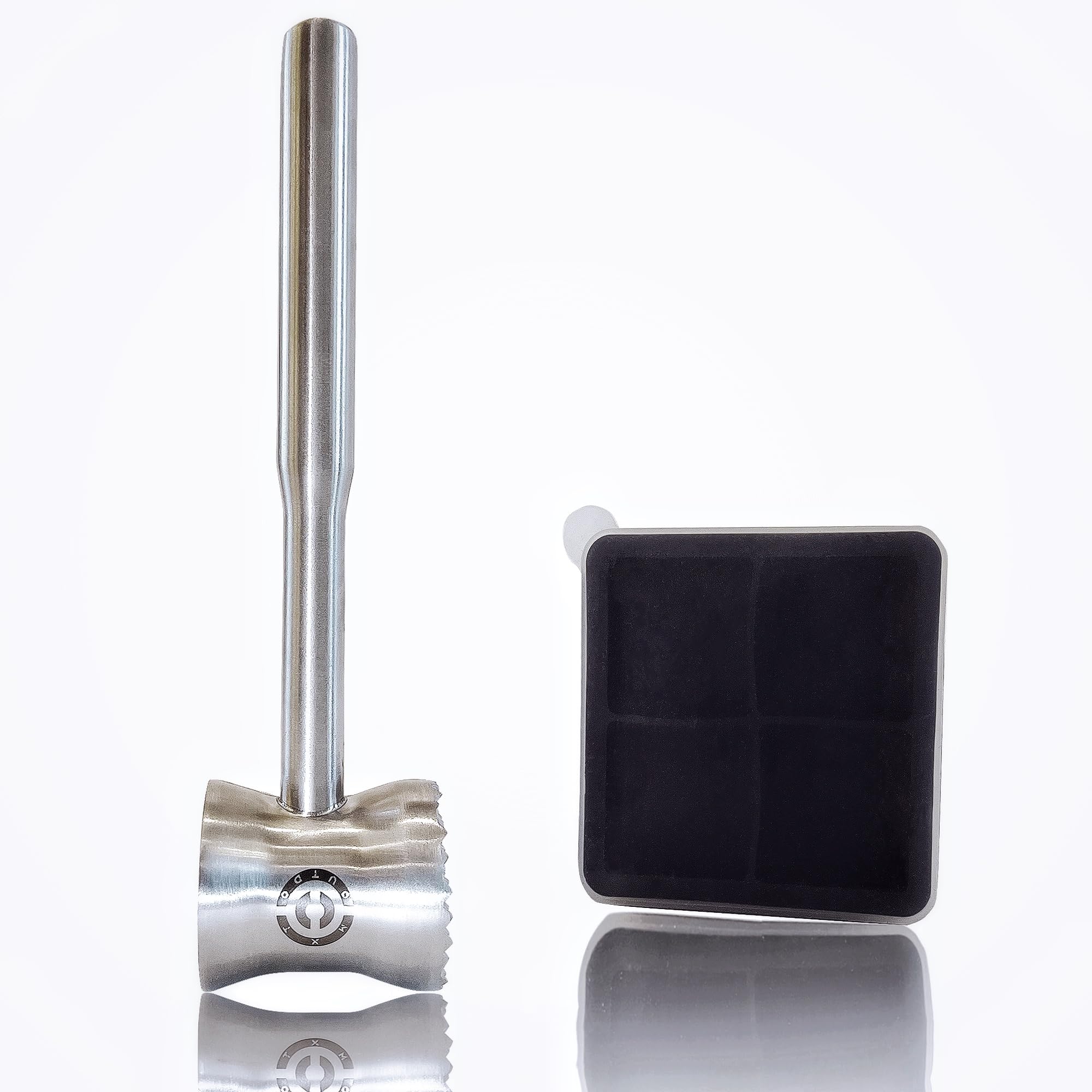 Martillo ablandador de carne de acero inoxidable resistente con mango antideslizante, herramienta de cocina de doble cara para filetes, pollo, carne de res, apto para lavavajillas y diseño
