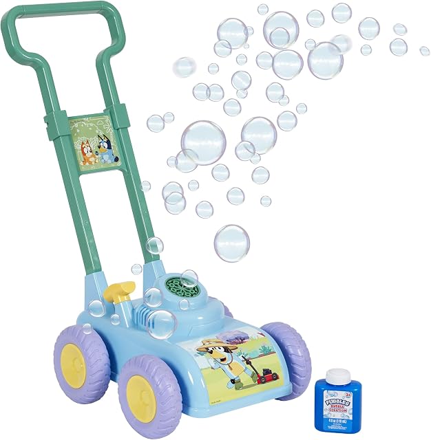 Bluey Bubble Blowing Lawn Mower for Toddlers