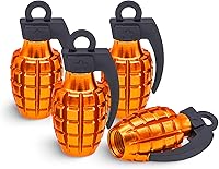 Vista 52 de Tapas de válvula de neumático deportivo, 4 unidades, antirrobo, universales, aluminio, cilindro elíptico con junta tórica, para automóviles