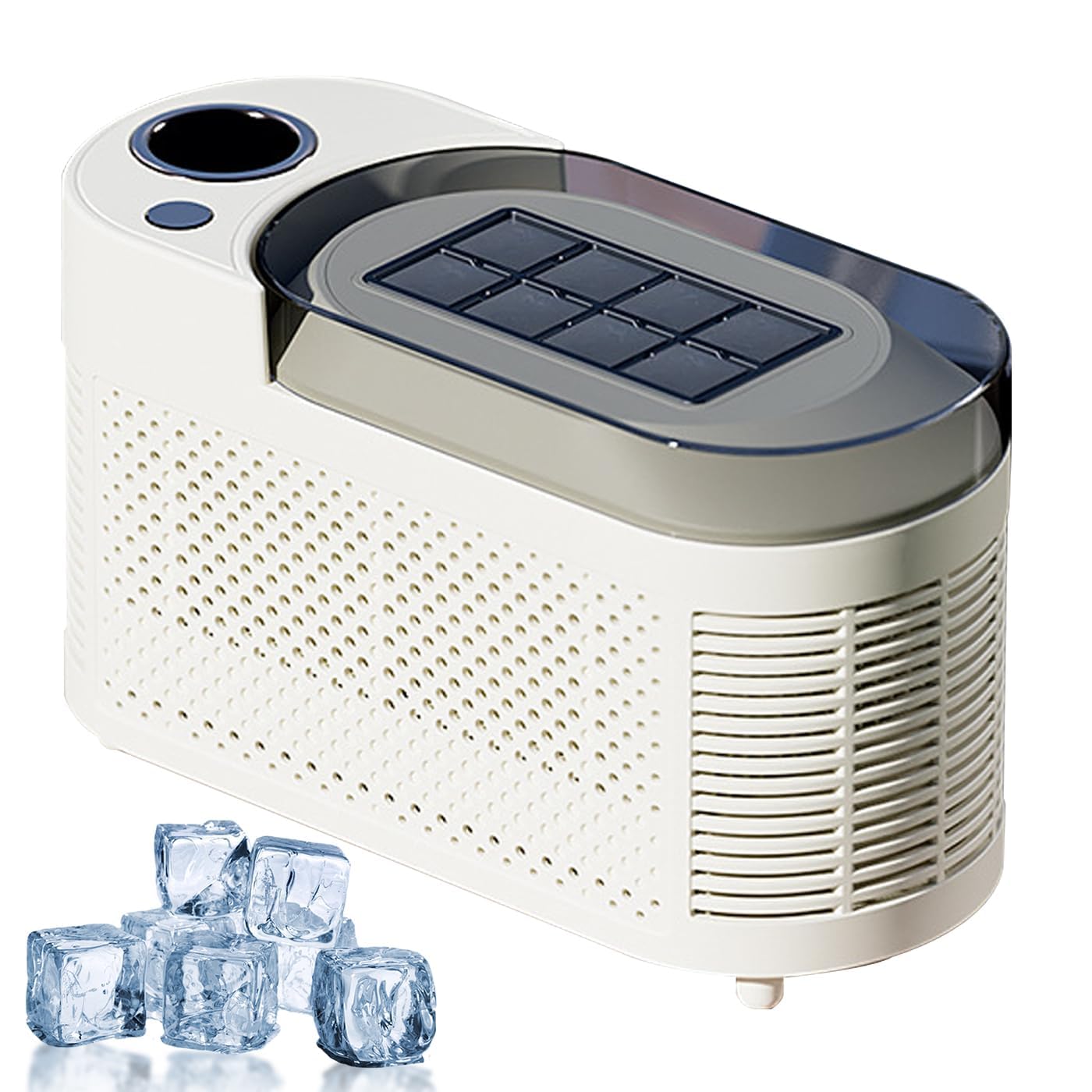 Macchina per il ghiaccio portatile, crea cubetti di ghiaccio trasparenti in 10 minuti, a basso rumore ed efficienza energetica, include cavo di alimentazione per auto, casa, auto, cucina, feste e bar